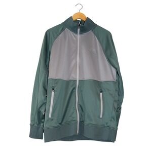 The North Face Track Jacket Mens XL Green Grey Excellent Colorblock Full Zip